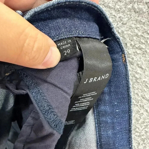 J. Brand Skinny Jeans Womens 29 Blue Dark Wash High Rise Stretch Distressed Boho - Picture 9 of 9